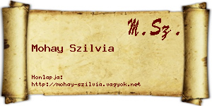Mohay Szilvia névjegykártya