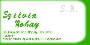 szilvia mohay business card